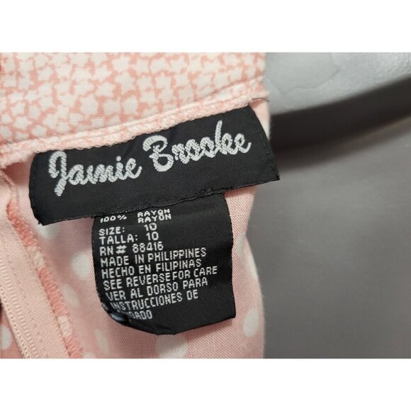 1980s Jamie Brooke Pink Polka Dot Maxi Dress - Picture 11 of 13